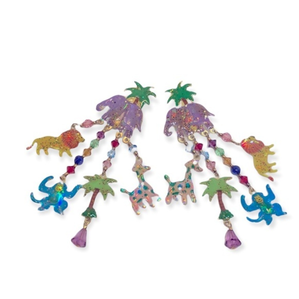 Vintage 1980’s “On Safari" Mix Dangle Earrings